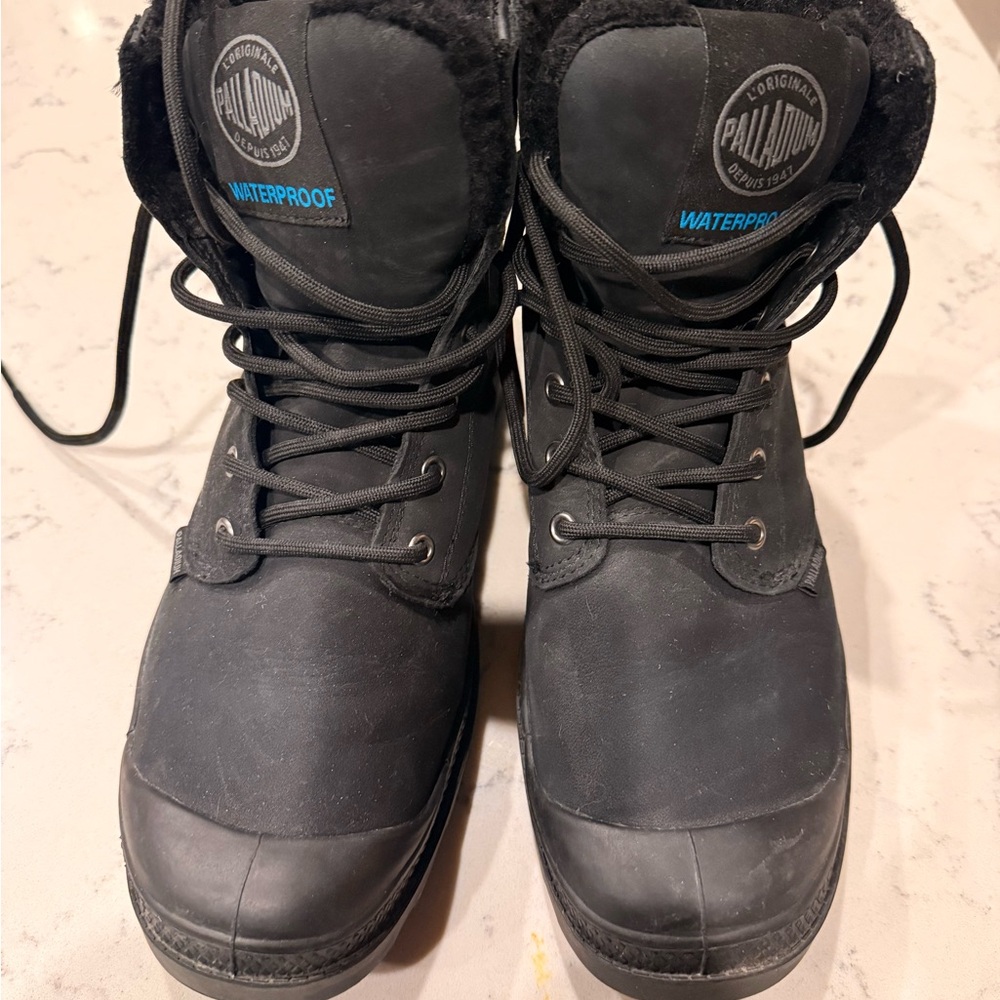 Palladium Black Fleece-Lined Waterproof Boots